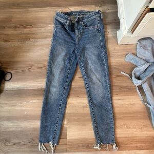 American Eagle Outfitters Blue Skinny Jeans Distressed